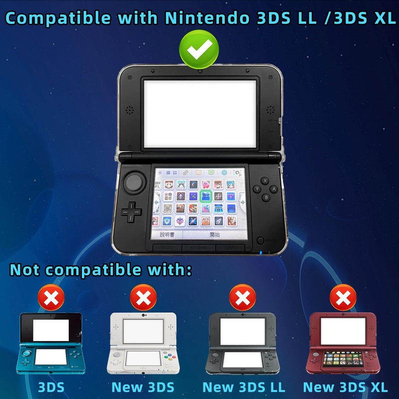 OSTENT غطاء واقي شفاف من الكريستال الصلب لجهاز نينتندو 3DS XL LL باللون الأبيض الشفاف - Image 3